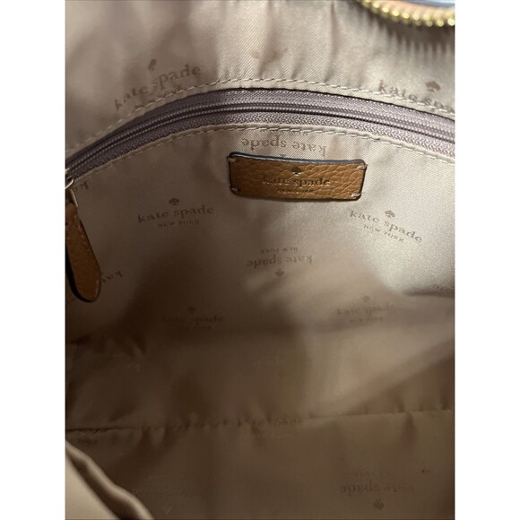 Kate Spade New York Brown Zippy Pebbled Leather Covertible Crossbody Handbag - Picture 8 of 9